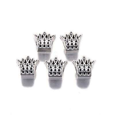 Tibetan Style Alloy European Beads Rhinestone Settings TIBE-S314-104AS-RS-1