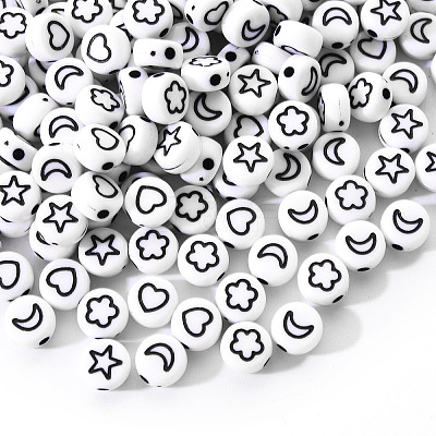 Opaque White Acrylic Beads SACR-YW0001-21B-1
