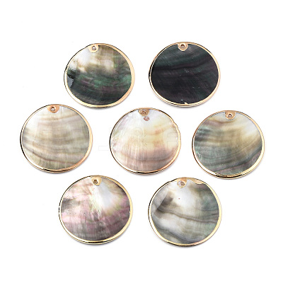 Natural Black Lip Shell Pendants SSHEL-N034-127A-01LG-1