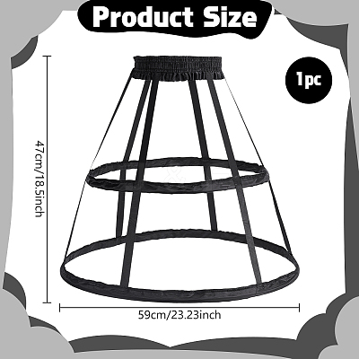 Polyester & Plastic Wire Skirt Hoop Petticoat for Wedding Dress Ball Gown DIY-WH0504-799B-1