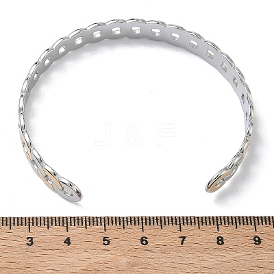 304 Stainless Steel Cuff Bangles BJEW-A160-03PG-1