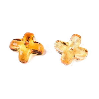 Transparent Spray Painted Glass Beads GLAA-R211-06-C07-1