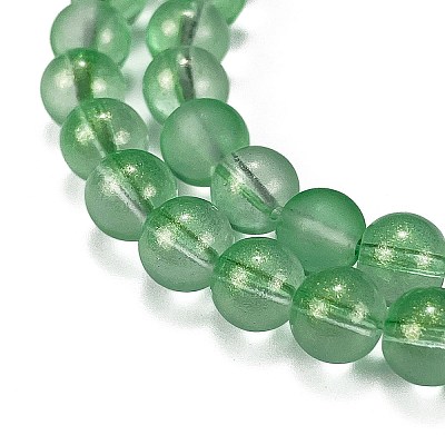 Frosted Transparent Glass Bead Strands GLAA-P065-8mm-04-1