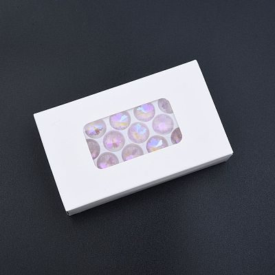Pointed Back Electroplate Faceted Glass Pendants EGLA-N006-047-1