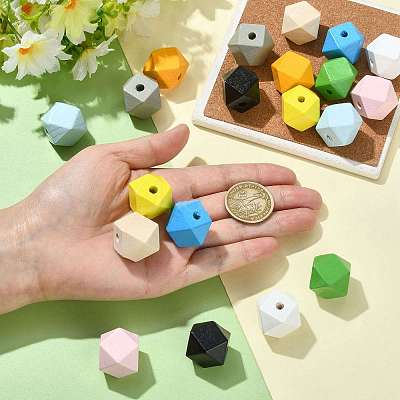 20Pcs 10 Colors Wood Beads WOOD-FS0002-57-1