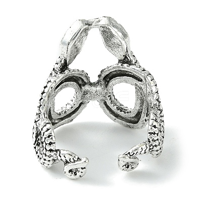 Double Snake Alloy Open Cuff Rings RJEW-K275-84AS-1