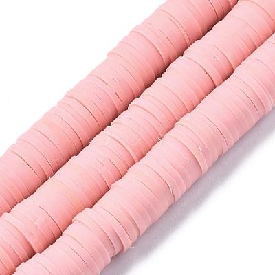 Flat Round Handmade Polymer Clay Beads CLAY-R067-10mm-18-1