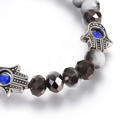 Cowrie Shell Pendant Stretch Bracelets BJEW-JB04058-01-1