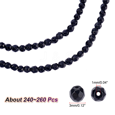 2 Strands Natural Black Onyx Beads Strands G-NB0004-19-1