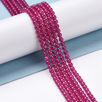Lab Grown Red Corundum Beads Strands G-D463-09A-1-1