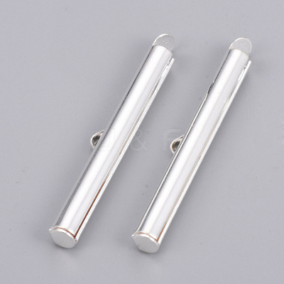 Brass Slide On End Clasp Tubes KK-Q747-11H-S-1