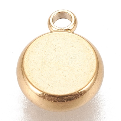 Ion Plating(IP) 304 Stainless Steel Pendant Cabochon Settings STAS-K202-03B-G-1