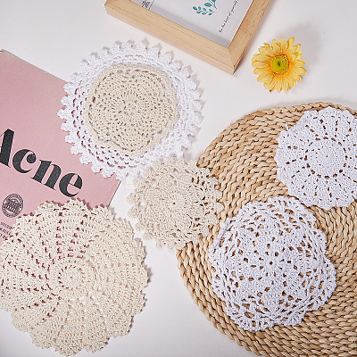 Woven Crochet Coasters Table Mats DIY-GF0001-15-1