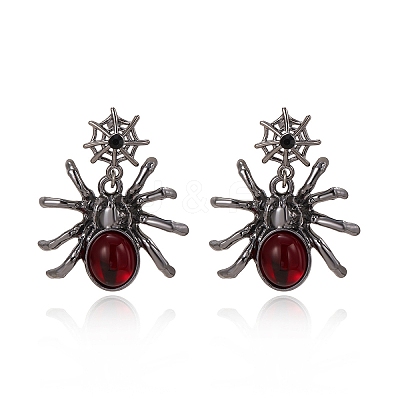 Alloy Rhinestone Stud Earrings WG15A7C-01-1