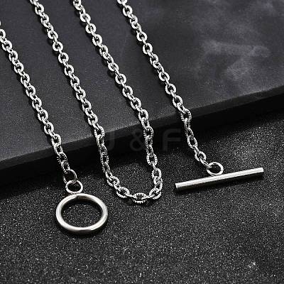 Tarnish Resistant 304 Stainless Steel Cable Chain Necklaces NJEW-JN01471-1