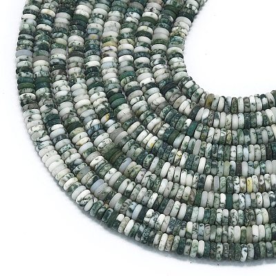 Frosted Natural Tree Agate Beads Strands G-K389-C15-01-1