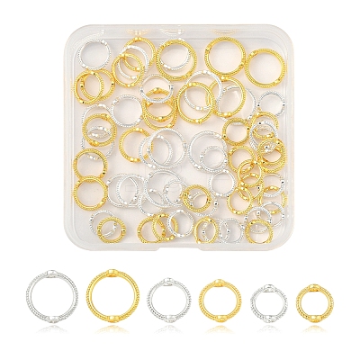 60Pcs 3 Styles Rack Plating Alloy Bead Frames FIND-FS0003-46-1