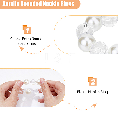 Acrylic Beaeded Napkin Rings AJEW-FH00003-1