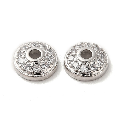 Brass Micro Pave Cubic Zirconia Bead Cone KK-E068-VF847-1-1