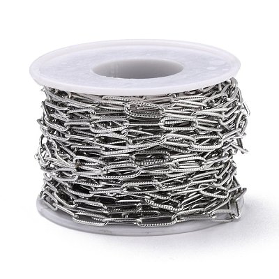 Tarnish Resistant 304 Stainless Steel Paperclip Chains CHS-D033-06P-01-1
