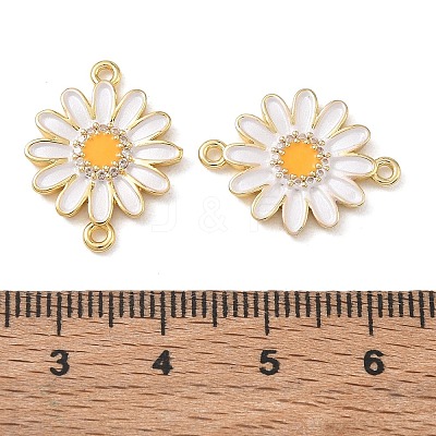Brass Micro Pave Clear Cubic Zirconia Connector Charms CU-CBA280C-11G-01-1