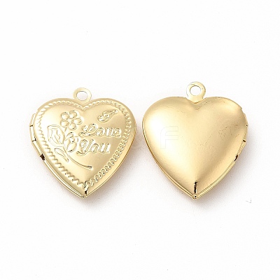 Brass Locket Pendants ZIRC-M120-01G-1