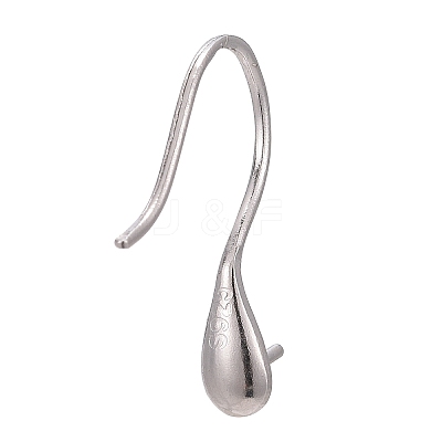 Anti-Tarnish Rhodium Plated 925 Sterling Silver Earring Hooks STER-E041-14P-1