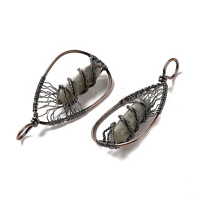 Natural Labradorite Double Terminal Pointed Faceted Bullet Big Pendants G-Q015-01E-1