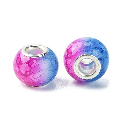 Two Tone Glass European Beads GPDL-K003-01D-1