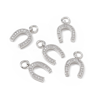 Brass Micro Pave Cubic Zirconia Charms KK-E068-VB277-1
