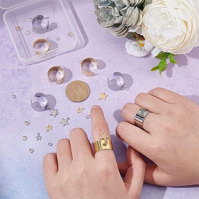 DIY Star Charm Cuff Ring Making Kit DIY-UN0003-68-1