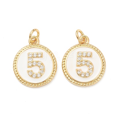 Brass Micro Pave Clear Cubic Zirconia Charms ZIRC-I052-16G-05-1