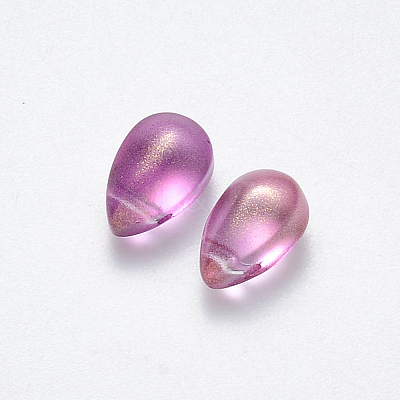 Transparent Spray Painted Glass Charms LS-GLAA-R211-03-B01-1