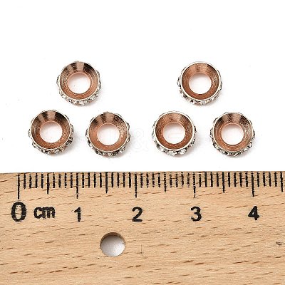 Brass Rhinestone Spacer Beads X-RB-A020-7mm-01RG-1