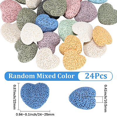 24Pcs Unwaxed Natural Lava Rock Beads G-PA0002-13-1