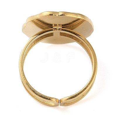 304 Stainless Steel Open Cuff Ring Components STAS-Q308-05G-1