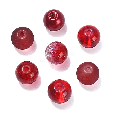 100Pcs Transparent Frosted Glass Beads Strands GLAA-CJ0002-05-1