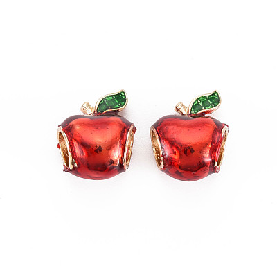 Rack Plating Alloy Enamel European Beads MPDL-N039-180-1