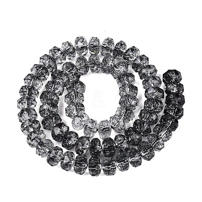 Crackle Transparent Glass Beads Strands GLAA-N068-03A-01-1