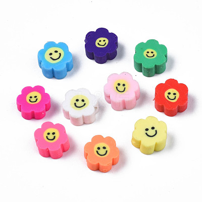 Handmade Polymer Clay Bead Strands CLAY-N006-73-1