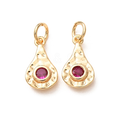 Brass Micro Pave Cubic Zirconia Charms CU-K002-42G-M-1