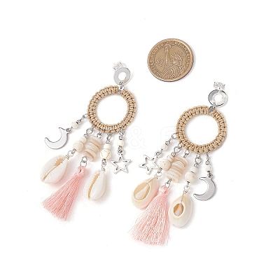 3 Pairs Shell Stud Earrings EJEW-TA00615-1