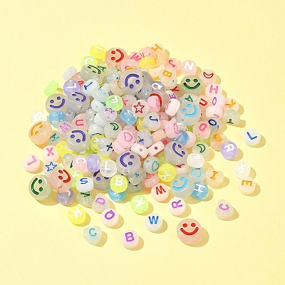 200Pcs Acrylic Beads FACR-FS0001-03-1