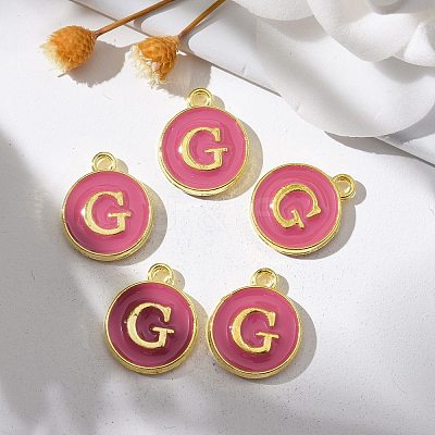 Golden Plated Alloy Enamel Charms ENAM-S118-08G-1