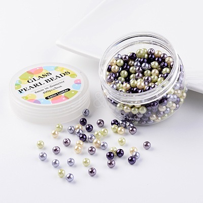 Glass Pearl Bead Sets HY-JP0001-02-H-1
