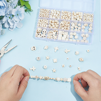 524Pcs 15 Styles Synthetical Turquoise & Howlite Beads Sets TURQ-PH0001-24-1