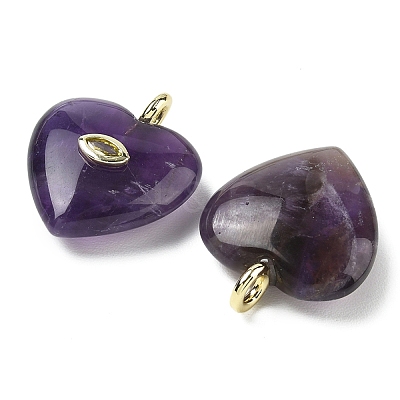 Natural Amethyst Pendants G-P585-03G-11-1