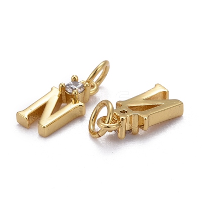 Brass Micro Pave Clear Cubic Zirconia Pendants ZIRC-Z011-35N-1