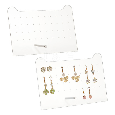 Clear Acrylic Slant Back Earring Storage Rack EDIS-WH0001-04D-1