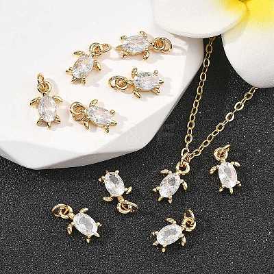 SHEGRACE Brass Clear Cubic Zirconia Charms XGRQ2O935-417G-1
